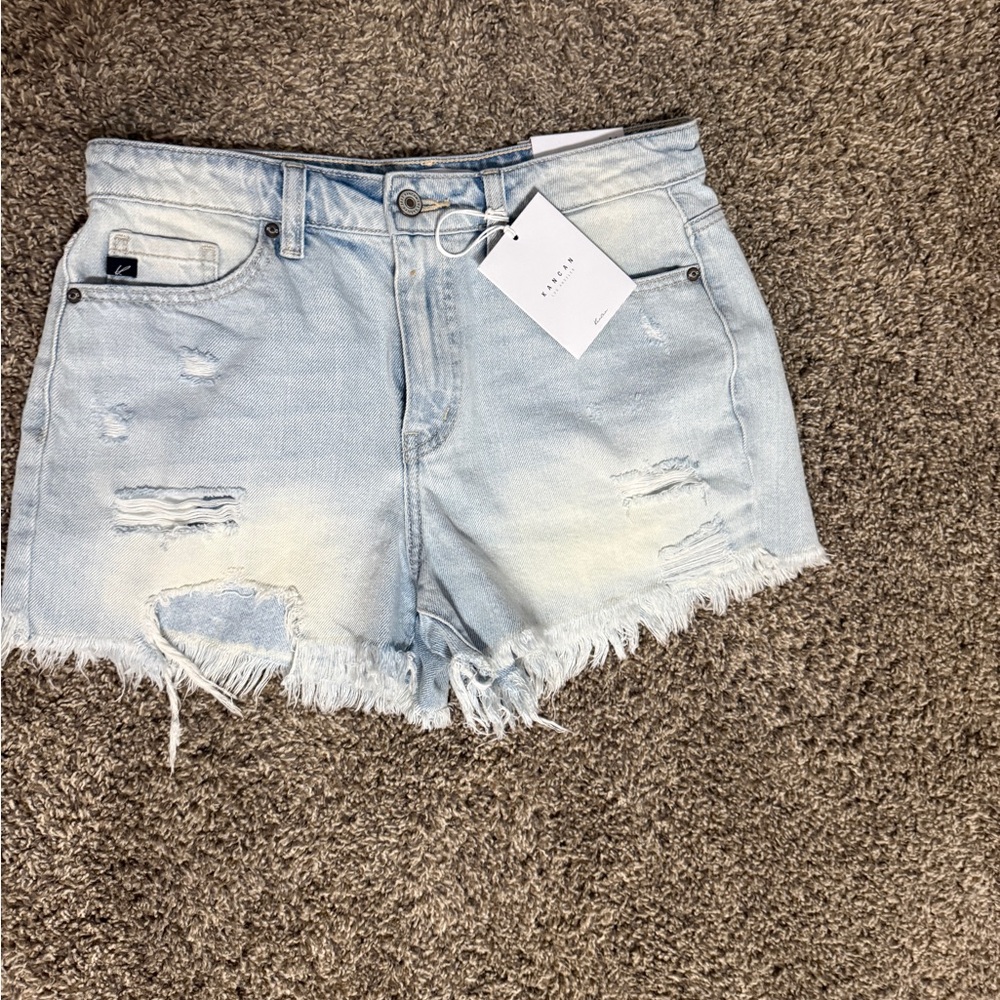 KanCan Light Wash Distressed Jean Shorts